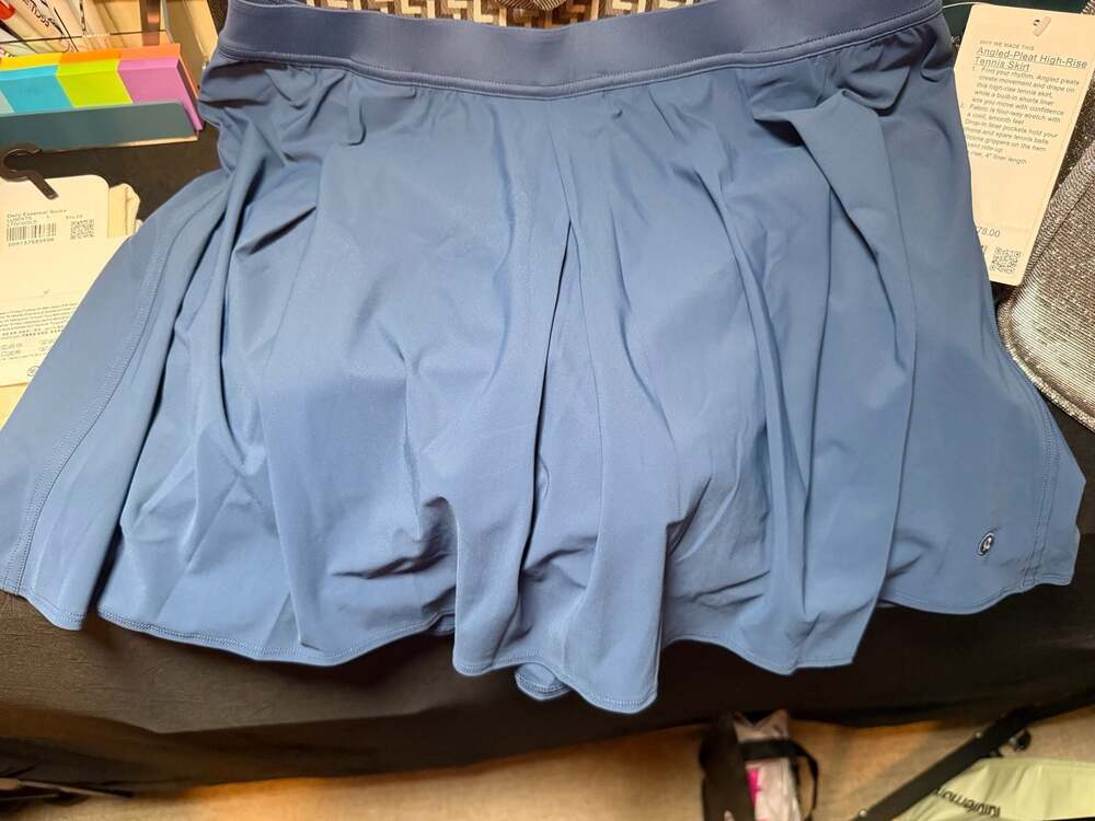 Lululemon Angled-Pleat High-Rise Tennis Skirt in Oasis Blue